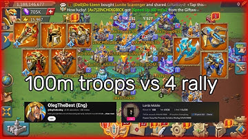 100m troops rally trap vs Ax7 DOM,Emp Mason,Famous Douyiner- Lords Mobile #lordsmobile