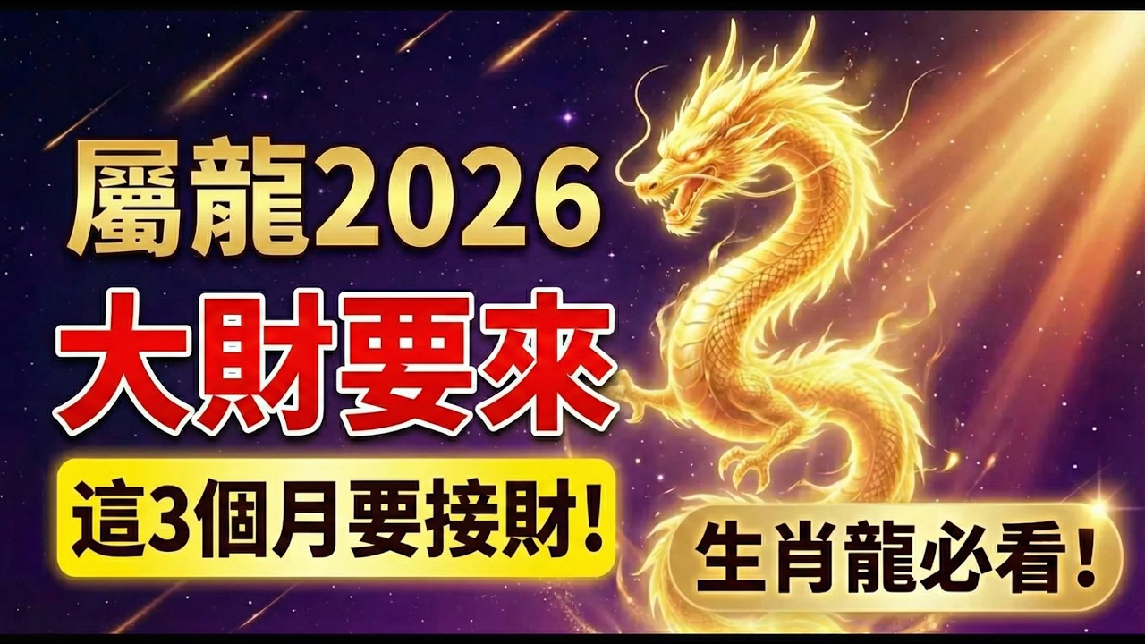2026龍抬頭！屬龍人：這「3個月份」將有大財進帳？財神爺親自敲門，沒看這支影片恐與橫財擦身而過！#2026生肖龍運勢 #屬龍2026財運 #橫財 #偏財運 #生肖龍 #屬龍 #發財機會 #丙午馬年