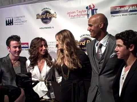 Nick Jonas, Kevin & Danielle, Katina & Jason Taylor - JT Foundation Charity Dinner
