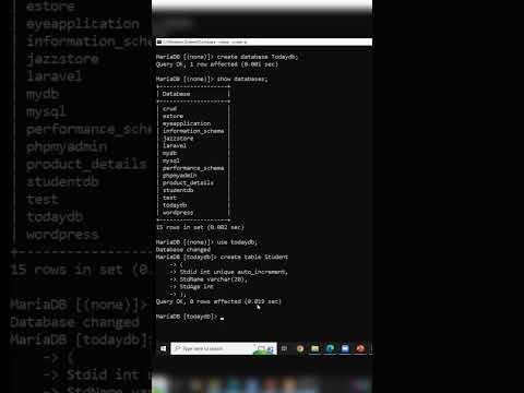 Create command in MySQL using auto_increment #programming #mysql #shortsvideo #short #shorts