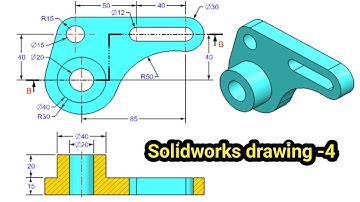 Solidworks drawing practice Class - 4 || Solidworks drawing || Solidworks Drawing Beginners Tutorial