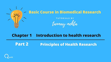 Basic course in Biomedical Research (BCBR): Chapter 1: Introduction to Health Research: Part 2