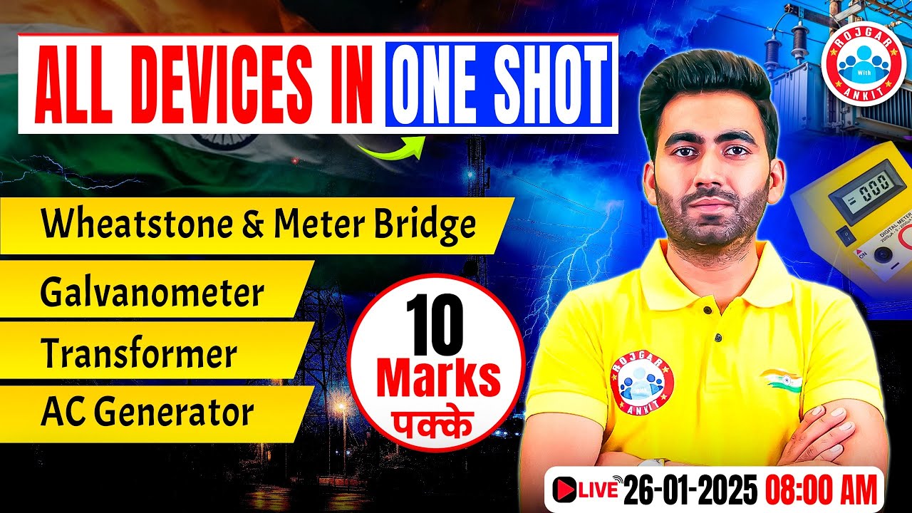 Wheatstone Bridge, Galvanometer, Transformer, AC Generator All Devices in One Shot | Physics By RWA