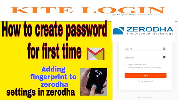 login first time to Zerodha kite and creating password and pin . kite settings, how add fingerprint