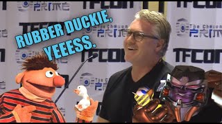 &quot;Rubber Duckie, You&#39;re the One&quot; with Voice Actors David Kaye (Megatron) and Sue Blu (Arcee) at TFcon
