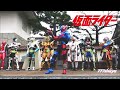 【東映太秦映画村】仮面ライダー特撮変身キャラクターヒーローショー☆映画村に歴代仮面ライダー強化形態大集合☆ビルド エグゼイド ゴースト ドライブ 鎧武 Legend Kamen Riders