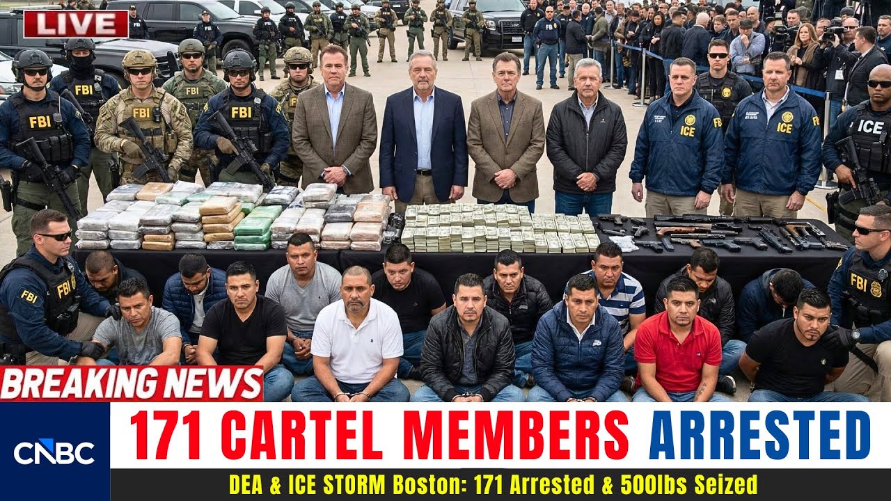 DEA & ICE STORM Boston - 171 Cartel Members ARRESTED & 500lbs SEIZED