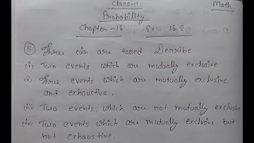 Class 11 || Chapter Probability Ex:-16.2 || Question no.5 Answer.