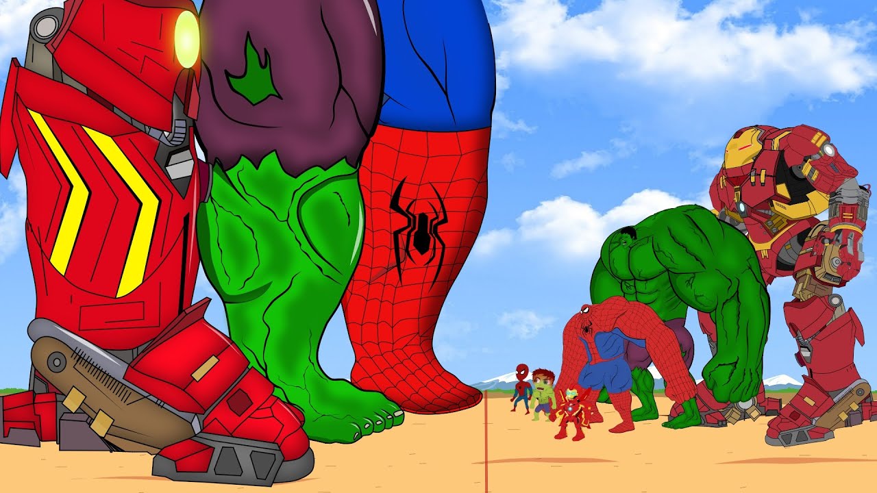 The Evolution of the Foot Team Hulk Spiderman IronmanEvolution Mystery SUPER EXCITING FUN MOVIE