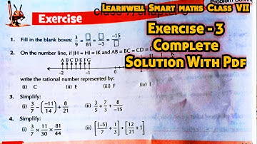 Learnwell smart Maths Class 7 Unit 3 Exercise Solutions|Class 7  learnwell maths Ex 3 Solutions Pdf