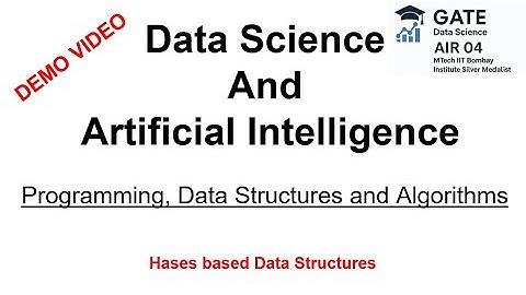 Gate Data Science | Programming, DSA - Hash based Data Structures | IIT Bombay - AIR 04 #gateda