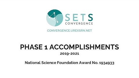 SETS Resilience Convergence Project Phase 1 Accomplishments