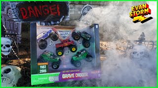 Grave Digger Retro  Monster Trucks Downhill Racing Super Six Lane Raceway Halloween Special