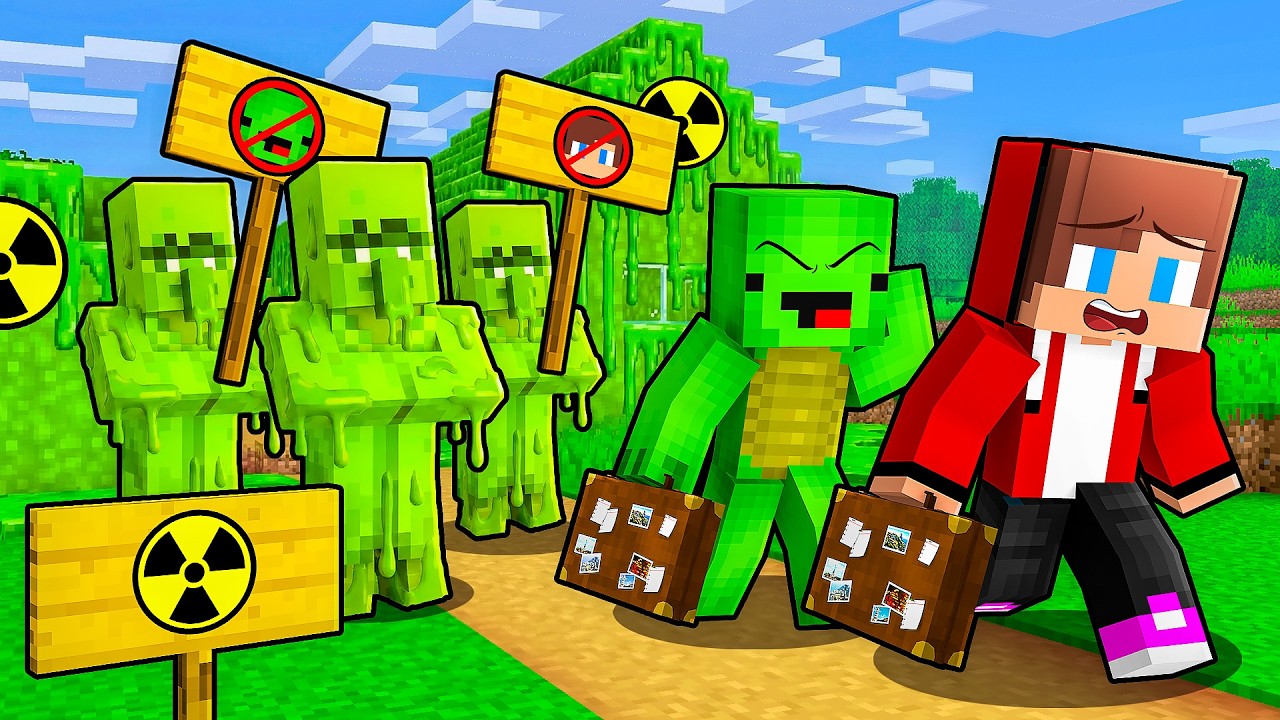 JJ and Mikey Were KICKED OUT Of The RADIOACTIVE VILLAGE in Minecraft - Maizen