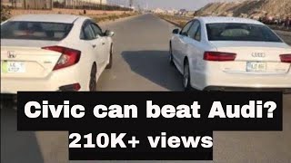 Audi A6 vs Civic Turbo Drag Race