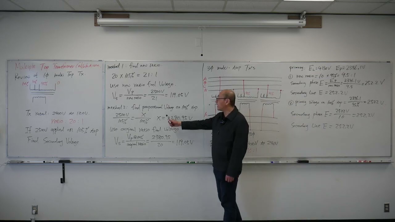 3P_TX_15 Calculation multi-tap transformer for Electrical Apprentice