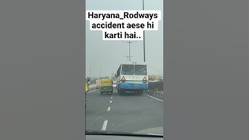 You got saved from Haryana 🚎roadways today🥹. #haryanaroadways #delhi #rashdriving #accidentnews #bus