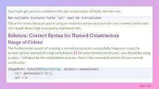 How to Fix the Cannot Create Named Constructor Error in Flutter