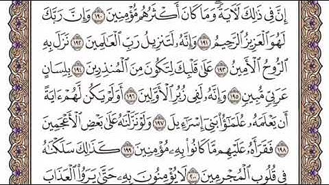 سورة الشعراء الشيخ ياسر الدوسري صفحة ٣٧٥