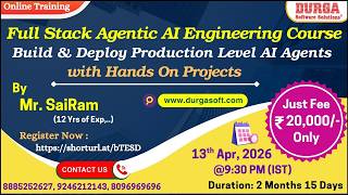 Full Stack Agentic AI Engineering Course Online Training @ DURGASOFT