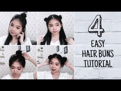 4 Easy Hair Buns Tutorial | Easy Hairstyle - YouTube