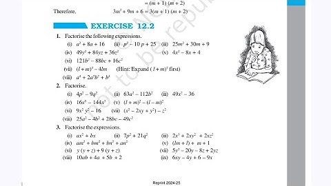 Ex 12.2 | Factorisation | class 8 #maths #ncert