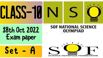 2022-23 National Science Olympiad NSO Class 10 Question paper #nso #class10science #sof #olympiad