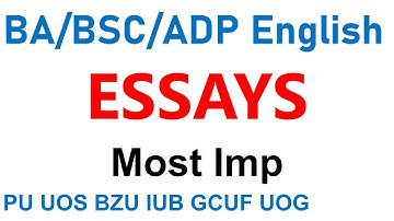 BA BSC ADP Part 1 & 2 English Most Important Essays All Universities PU UOS BZU IUB GCUF UOG