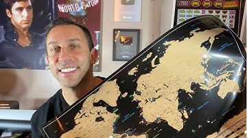 Tripa Trips Scratch Off Map of The World with States and Flags