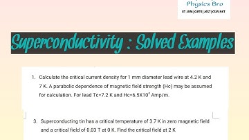 Superconductivity| solved examples|solid state physics|iit jam, jest, tifr