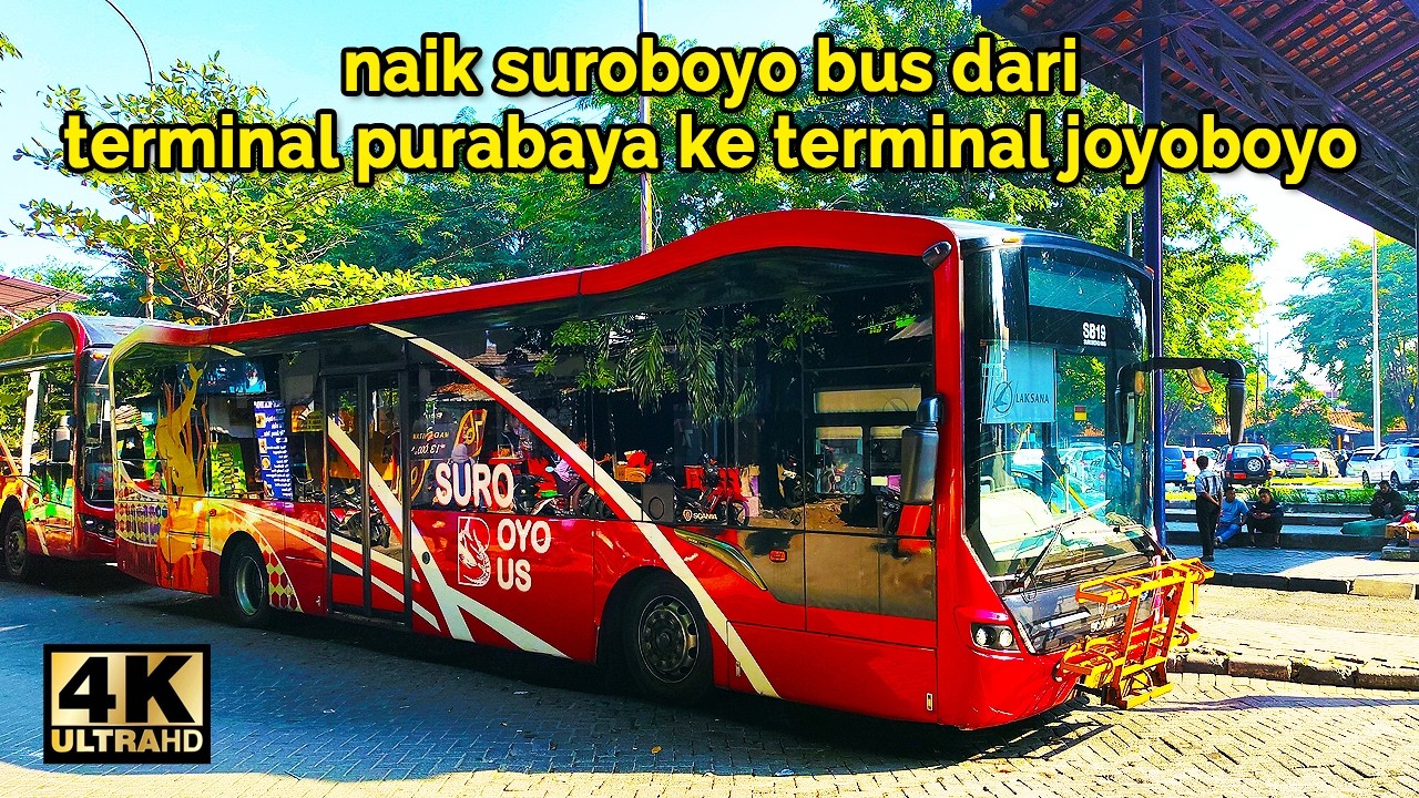 Naik Suroboyo Bus dari Terminal Purabaya ke Terminal Joyoboyo | Info Halte Bus yang Dilewati 【4K】