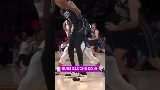 Russell Westbrook blocks KD!!!