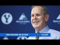 Tom holmoe talks hiring new byu mbb head coach kevin young