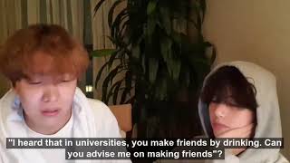 V &amp; J Hope Gives Advice On Making Friends