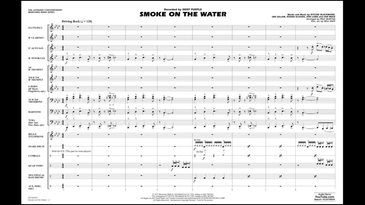 ウィンズスコア Smoke On The Water スモーク オン ザ ウォーター ディープ パープル マーチング W ラップ P マーサ編