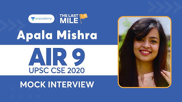 Apala Mishra AIR 9 UPSC 2020 Topper | Complete Mock Interview | IAS Rank 9