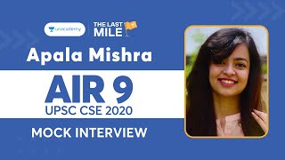 Apala Mishra AIR 9 UPSC 2020 Topper | Complete Mock Interview | IAS Rank 9