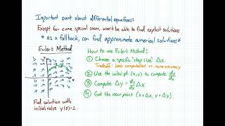 Calculus II: Euler’s Method
