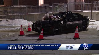 'He'll be missed': Community adds to memorial for NSP Trooper Kyle McAcy