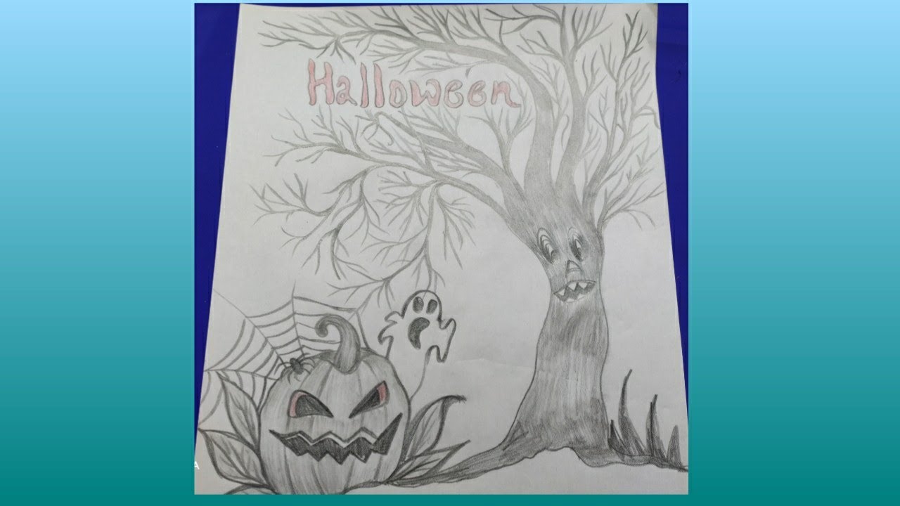 How To Draw A Cute Halloween Picture || Easy Way Step By Step For