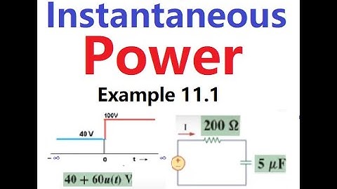 Instantaneous Power || Example 11.1(Hayt) || ENA 11.1