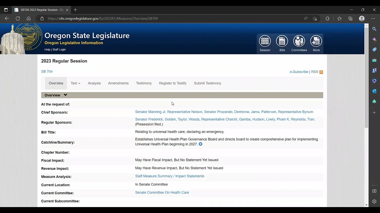 Intro to How to Use the Oregon Legislative Information System