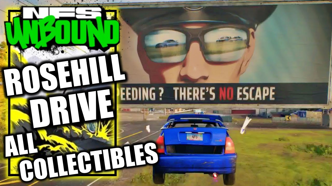Need for Speed Unbound Rosehill Drive All Collectible Locations (BillBoards, Bears and Street