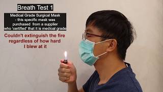Celebrity Surgical Face Mask Breath Test - Test for Melt-blown middle layer of a 3-Ply Surgical Face Mask. Wealth
