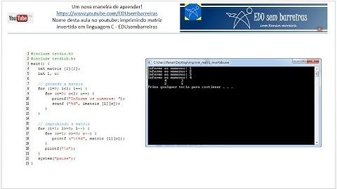 Imprimindo matriz invertida em linguagem C - EDUsembarreiras