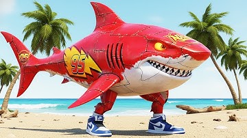 Lightning McQueen Transforms into a Crazy Shark | Epic 3D Animation