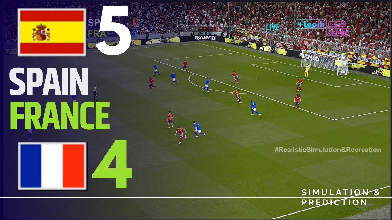 Spain 5-4 France Match Highlights UEFA Nations League 24/25 Simulation/Recreation