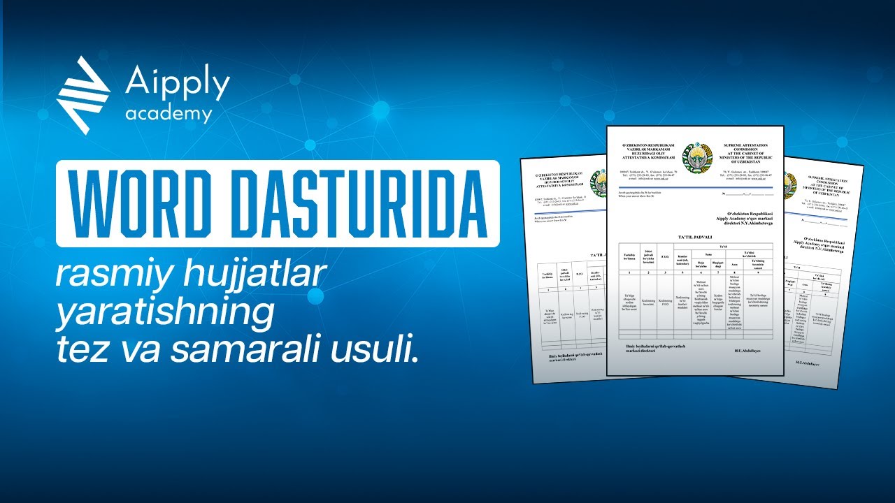 Wordda hujjat tayyorlash!