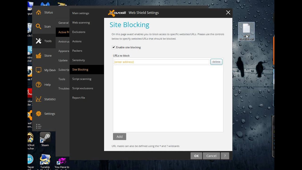 avast url blacklist removal