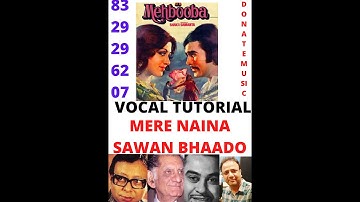 MERE NAINA SAAWAN BHADO(KISHORE KUMAR)-VOCAL TUTORIAL WITH NOTATION
